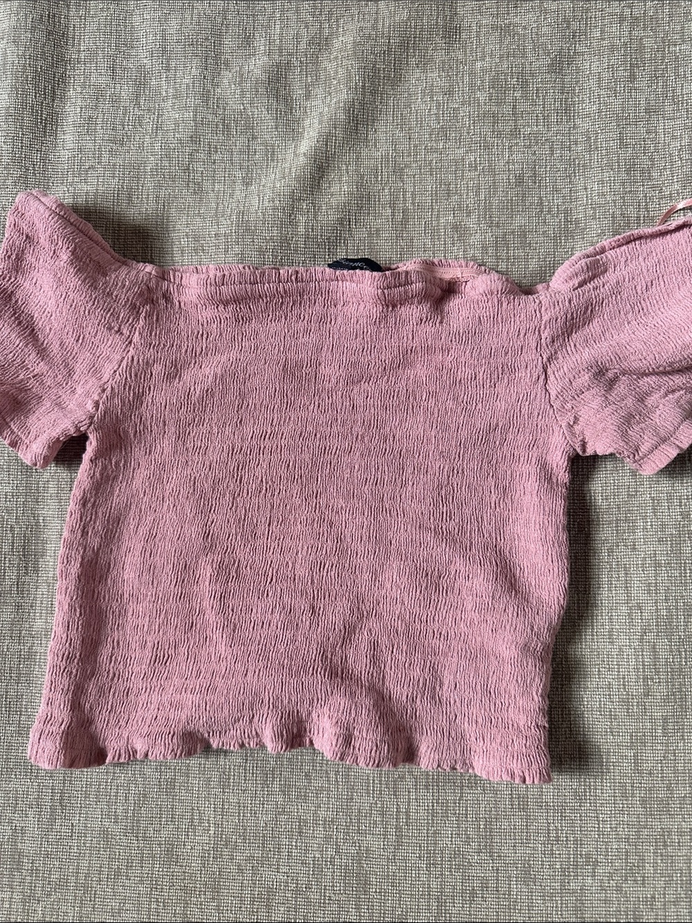 Ambiance Dusty Pink Smocked Off-Shoulder Top size small stretchy